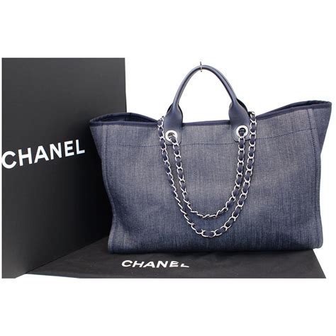 chanel deauville tote denim|Chanel large deauville shopping tote.